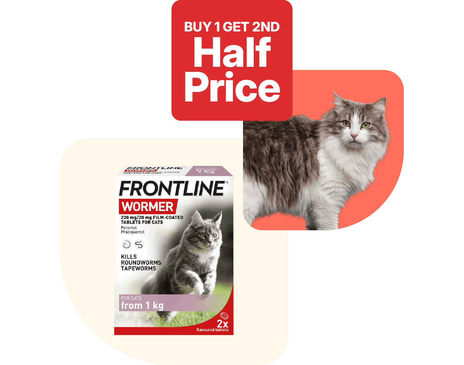 Buy one get second half price on Frontline wormers