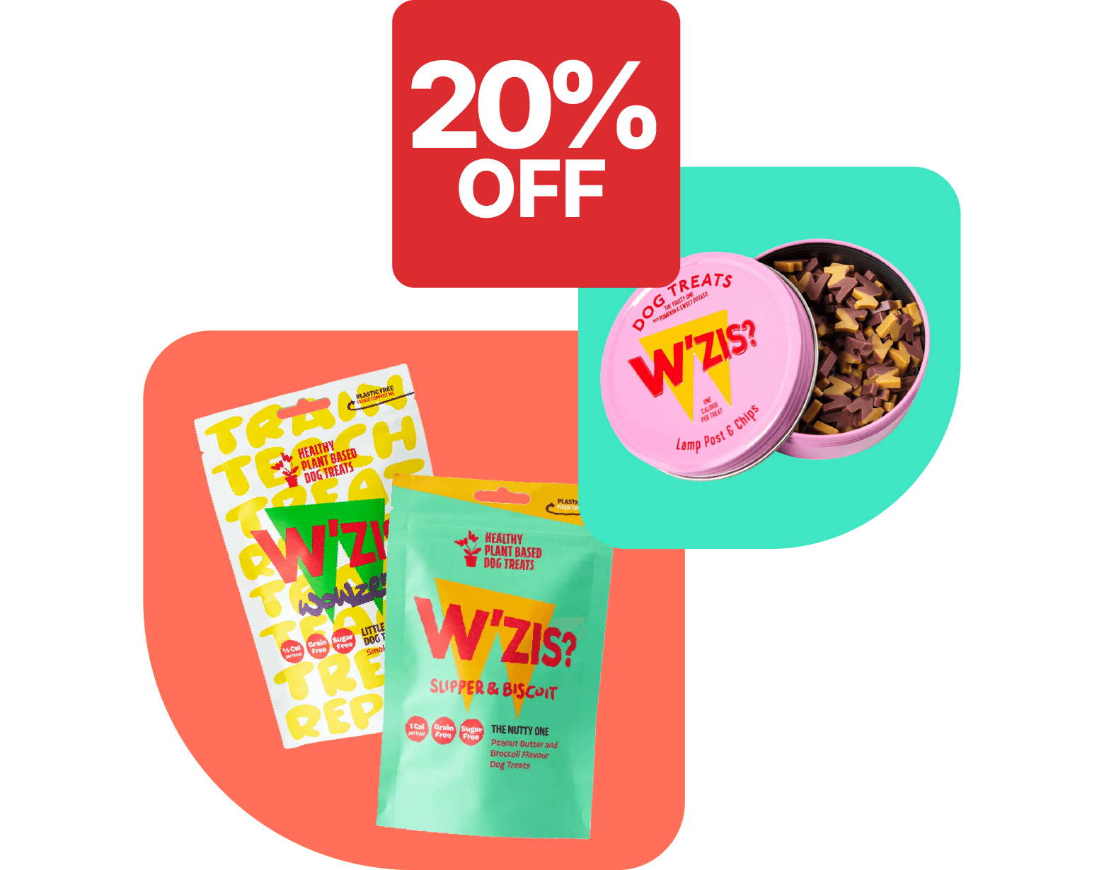 Save 20% on W'ZIS healthy dog treats and chews