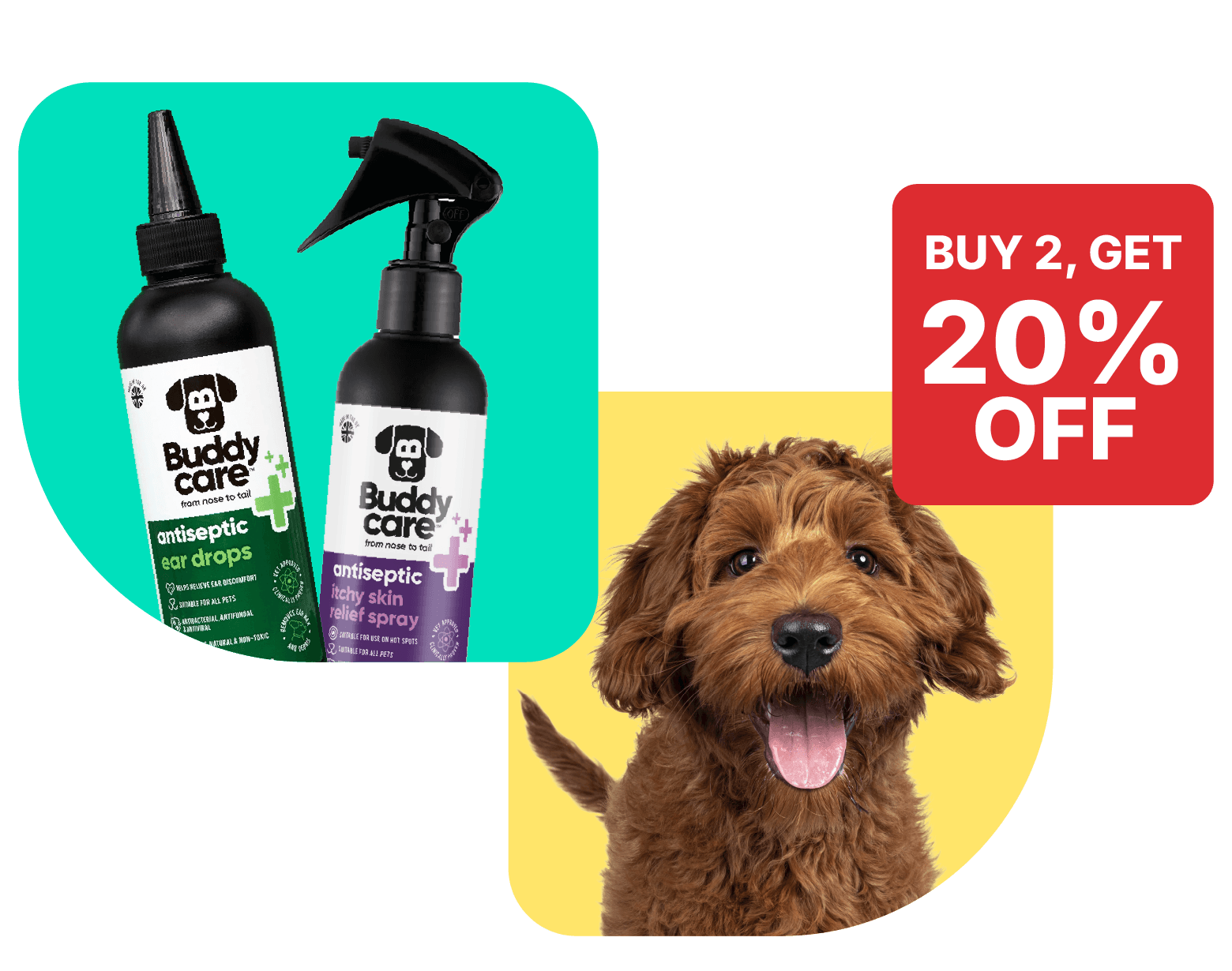 Buy 2 get 20% off mix & match summer dog care essentials