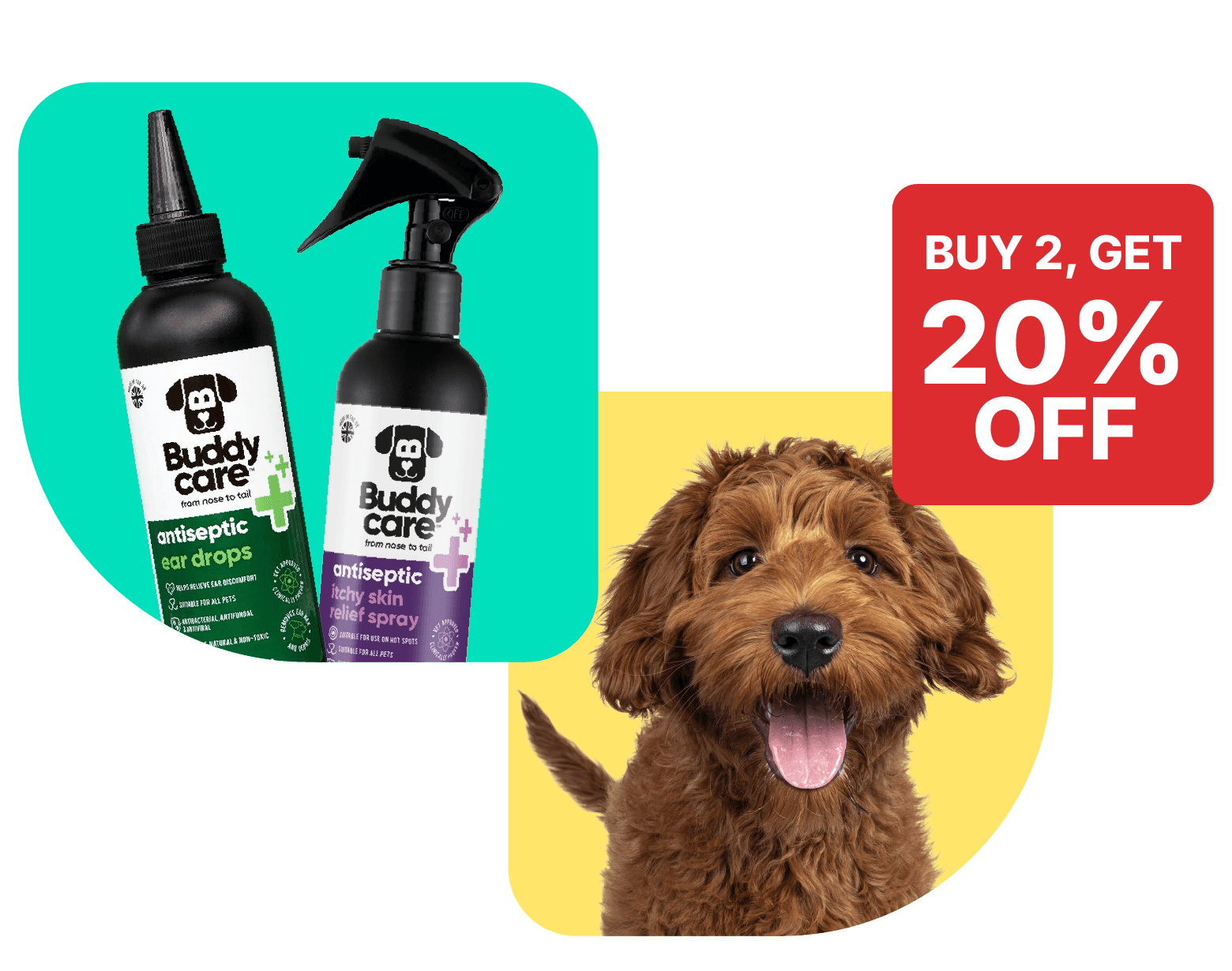 Buy 2 get 20% off mix & match summer dog care essentials