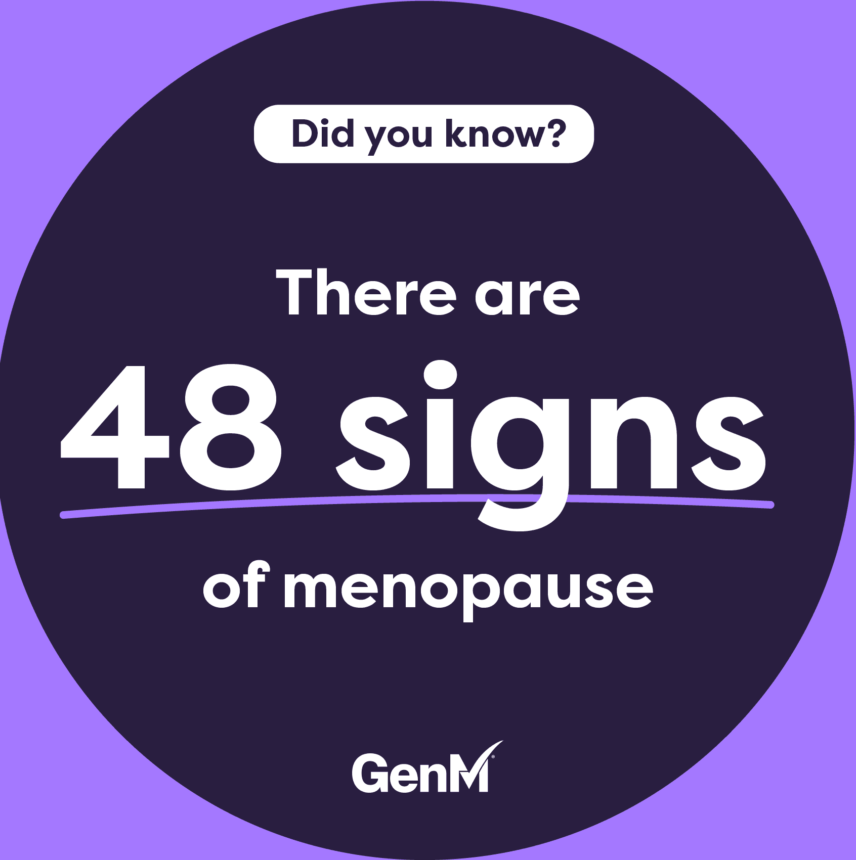 "Did you know? There are 48 signs of menopause."