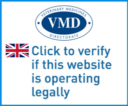 VMD logo with Union Jack, text: "Click to verify if this website is operating legally."