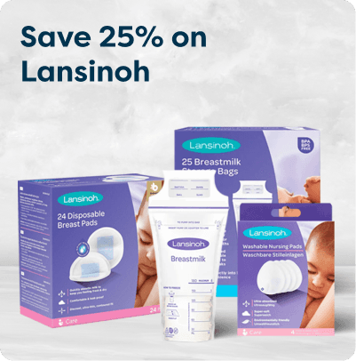 Lansinoh disposable breast pads, breast milk storage bags and washable nursing pads with 25% savings at Pharmacy2U.