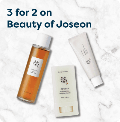 3 for 2 on Beauty of Joseon at Pharmacy2U. Beauty of Joseon skincare products are displayed.
