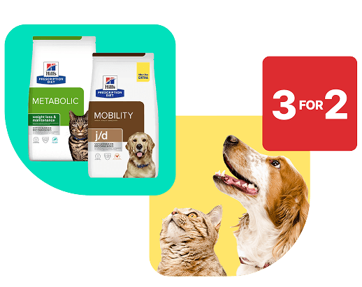 Buy 2 get 3rd bag free on selected Hill's Prescription Diet dry food