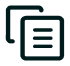 Icon depicting two overlapping documents with lines, symbolising duplication or copy