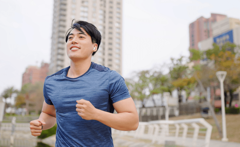 Man running outside
