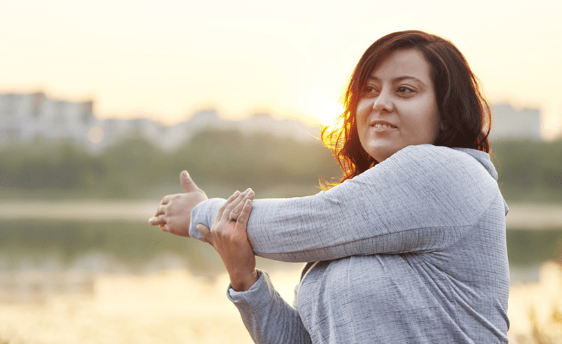 WL3 Image, woman stretching outside