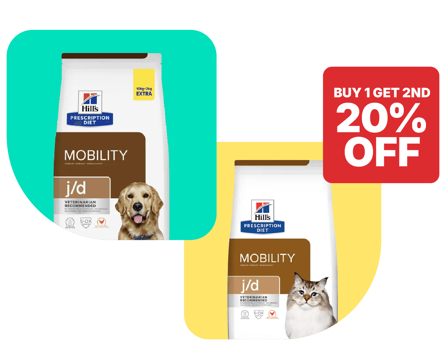 Buy 1 get 20% off 2nd bag on selected Hill's Prescription Diet dry food