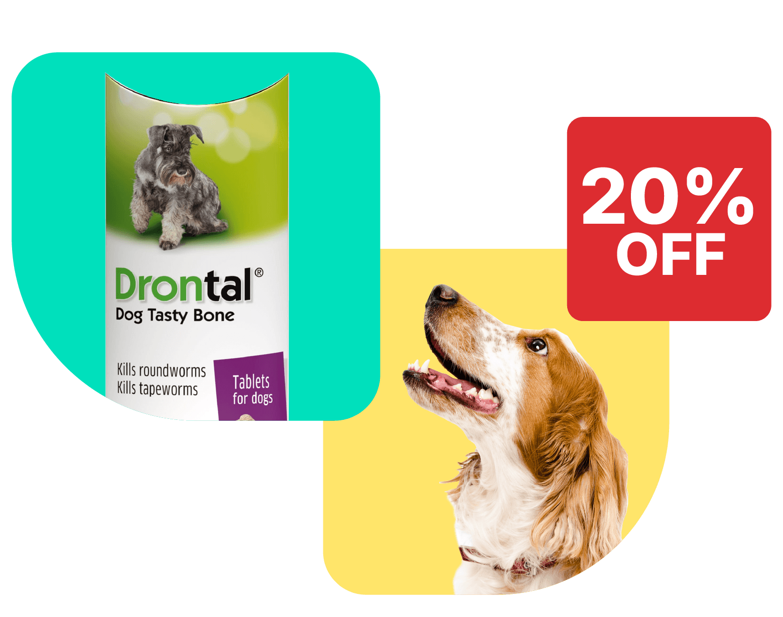Save 20% on selected Drontal tablets for dogs