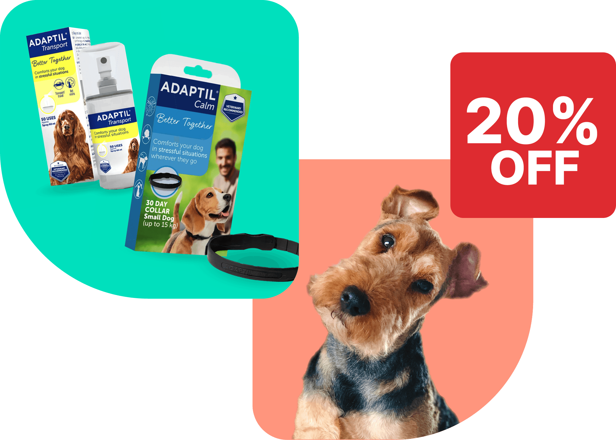 20% off Selected Adaptil and Feliway Calming range
