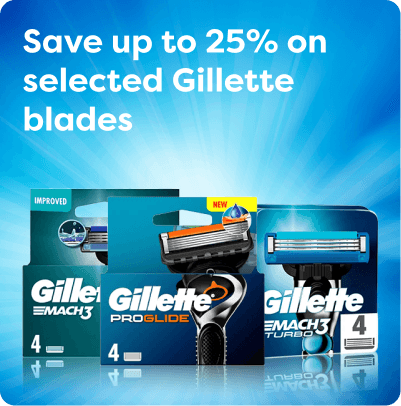 Save up to 25% on selected Gillette Blades