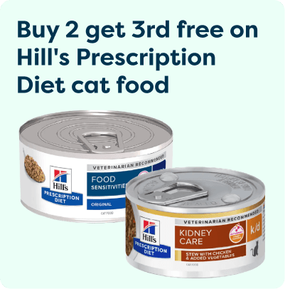 Buy 2 get 3rd free on Hill's prescription Diet cat food