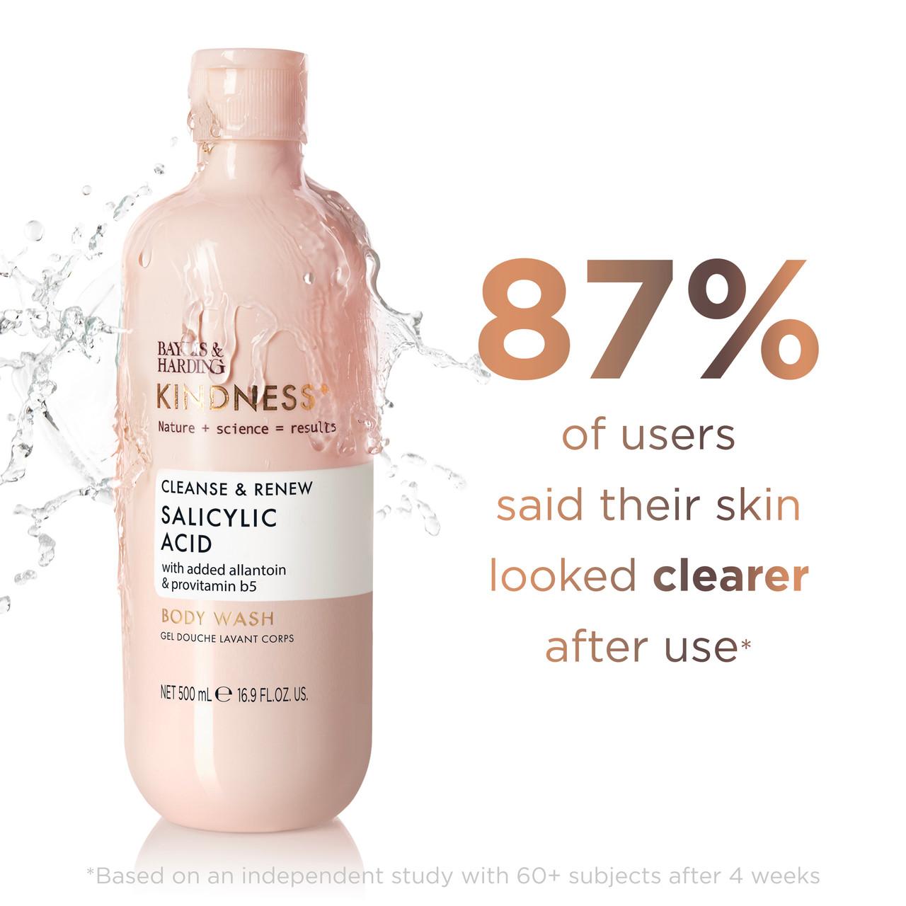 Baylis & Harding Kindness+ Salicylic Acid Body Wash 500ml Image https://cdn11.bigcommerce.com/s-g585yu857h/images/stencil/1280w/products/10999/17527/17854120808_4__67459.1755185613.jpg1