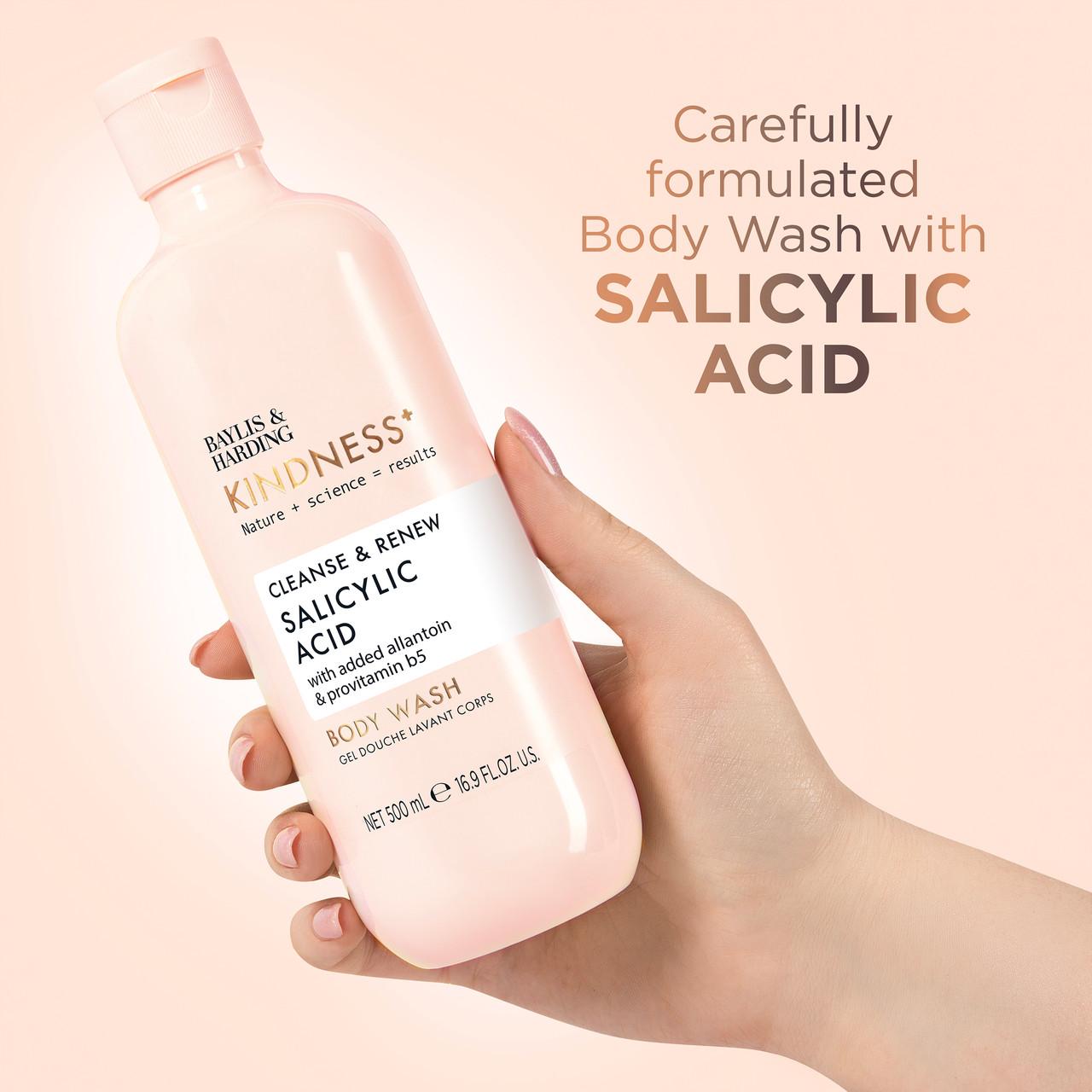 Baylis & Harding Kindness+ Salicylic Acid Body Wash 500ml Image https://cdn11.bigcommerce.com/s-g585yu857h/images/stencil/1280w/products/10999/17528/17854120808_5__56793.1755185613.jpg1