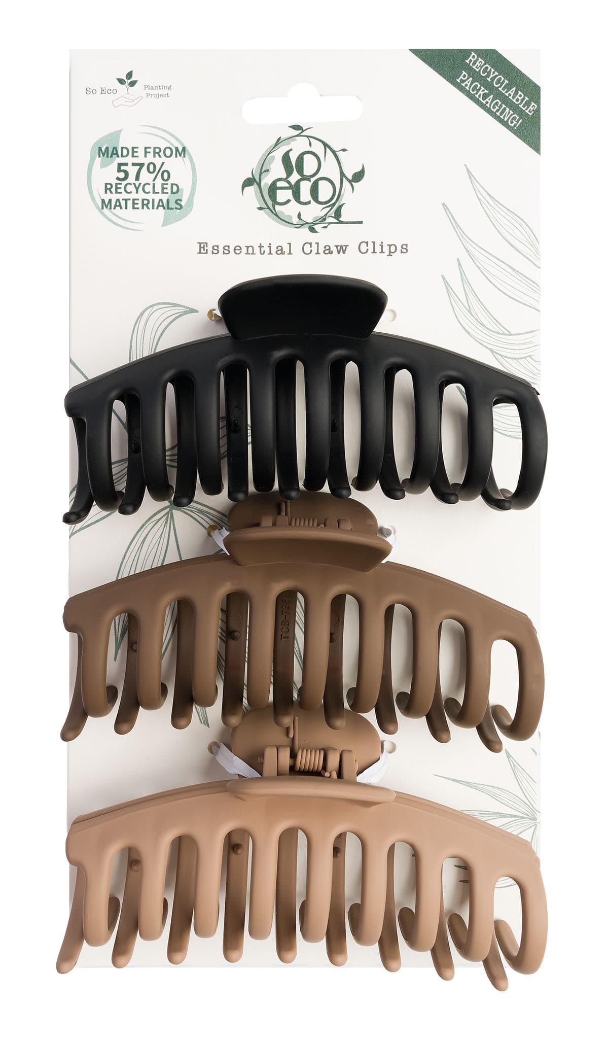 So Eco Essential Claw Clips 3 Pack Image 1