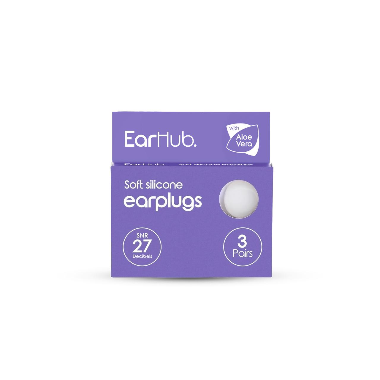 EarHub Sleepwell Premium Silicone Earplugs with Aloe Vera 3 Pairs Image 1