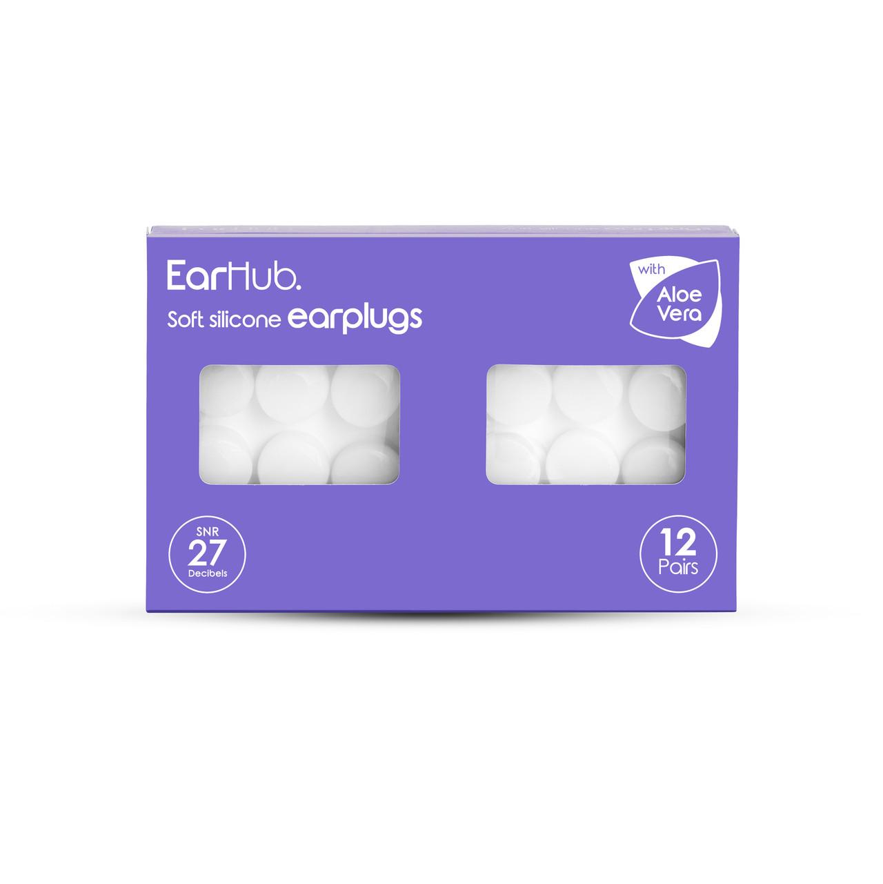 EarHub Sleepwell Premium Silicone Earplugs with Aloe Vera 12 Pairs Image 1