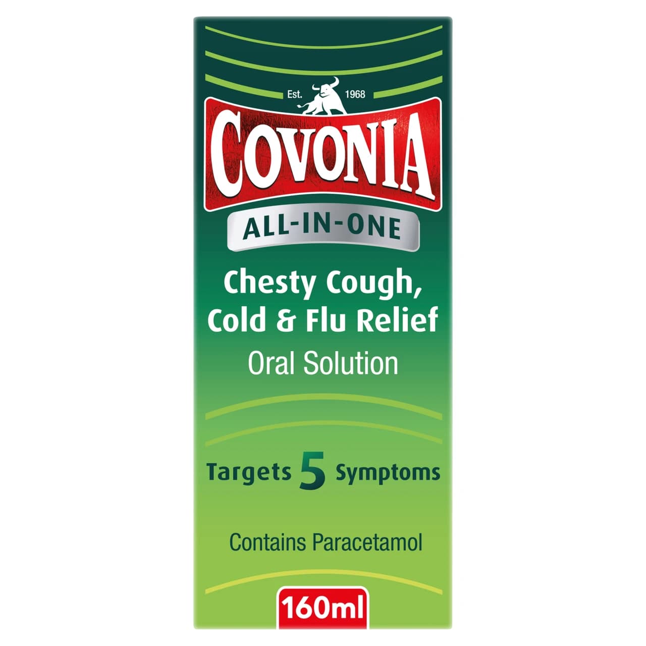 Covonia All-In-One Chesty Cough, Cold & Flu Relief 160ml Image 1