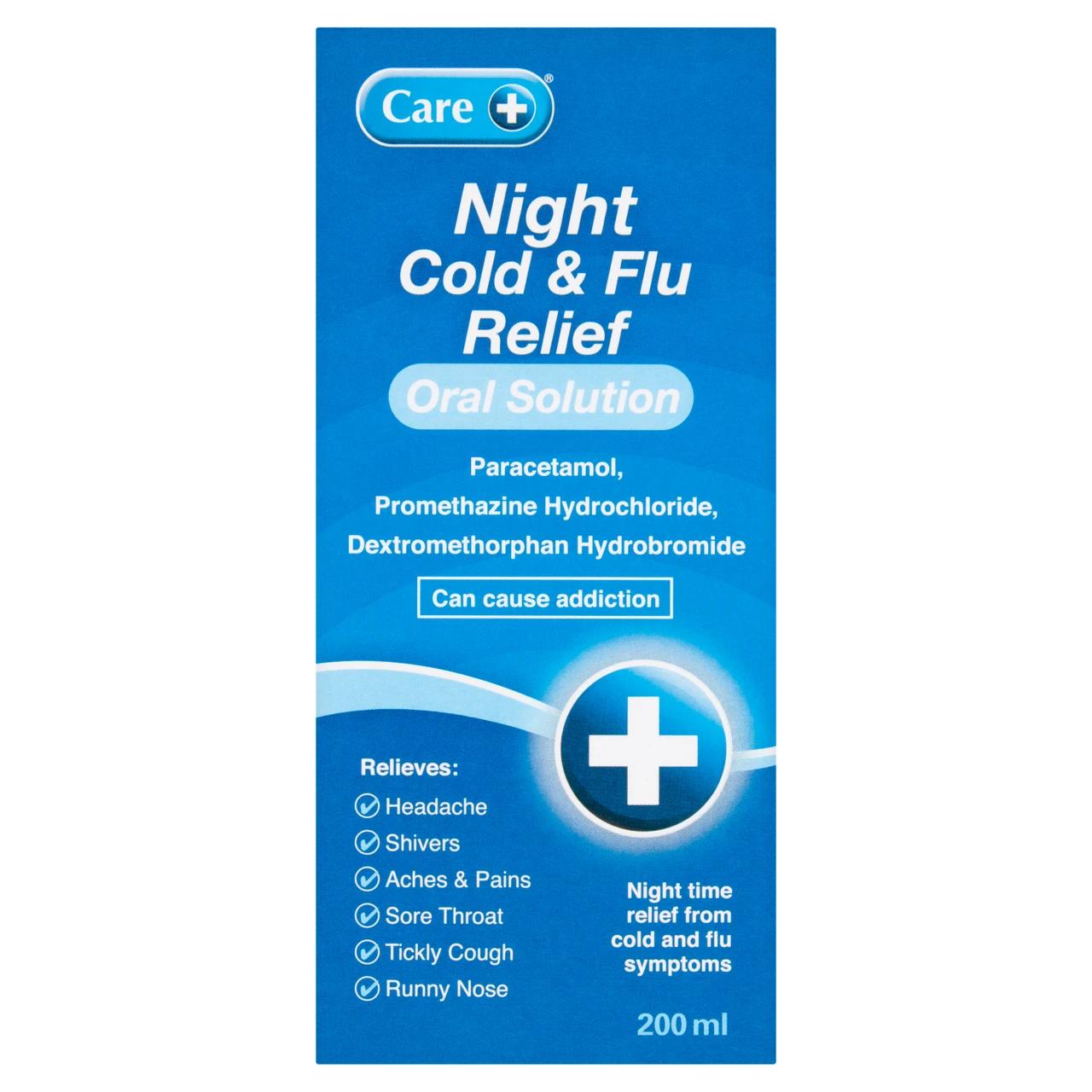 Care+ Night Cold & Flu Relief Oral Solution 200ml Image 1