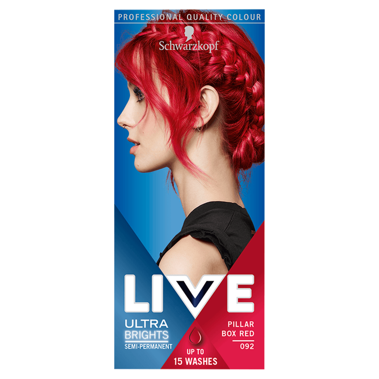 Schwarzkopf LIVE Ultra Brights Semi-Permanent 092 Pillar Box Red Image 1