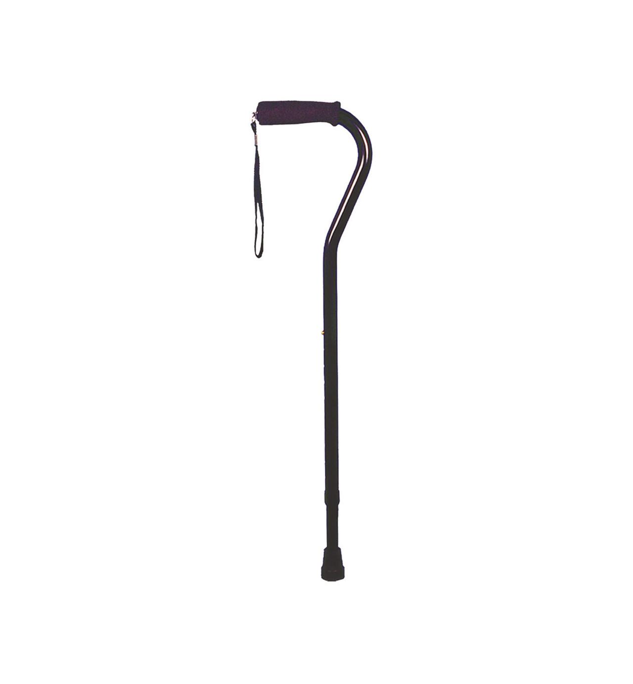 Offset Handle Walking Stick Cane - Black Image 1