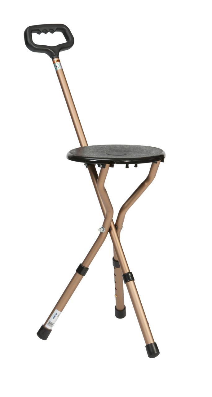 Folding Cane Seat - Gold & Black Image 1