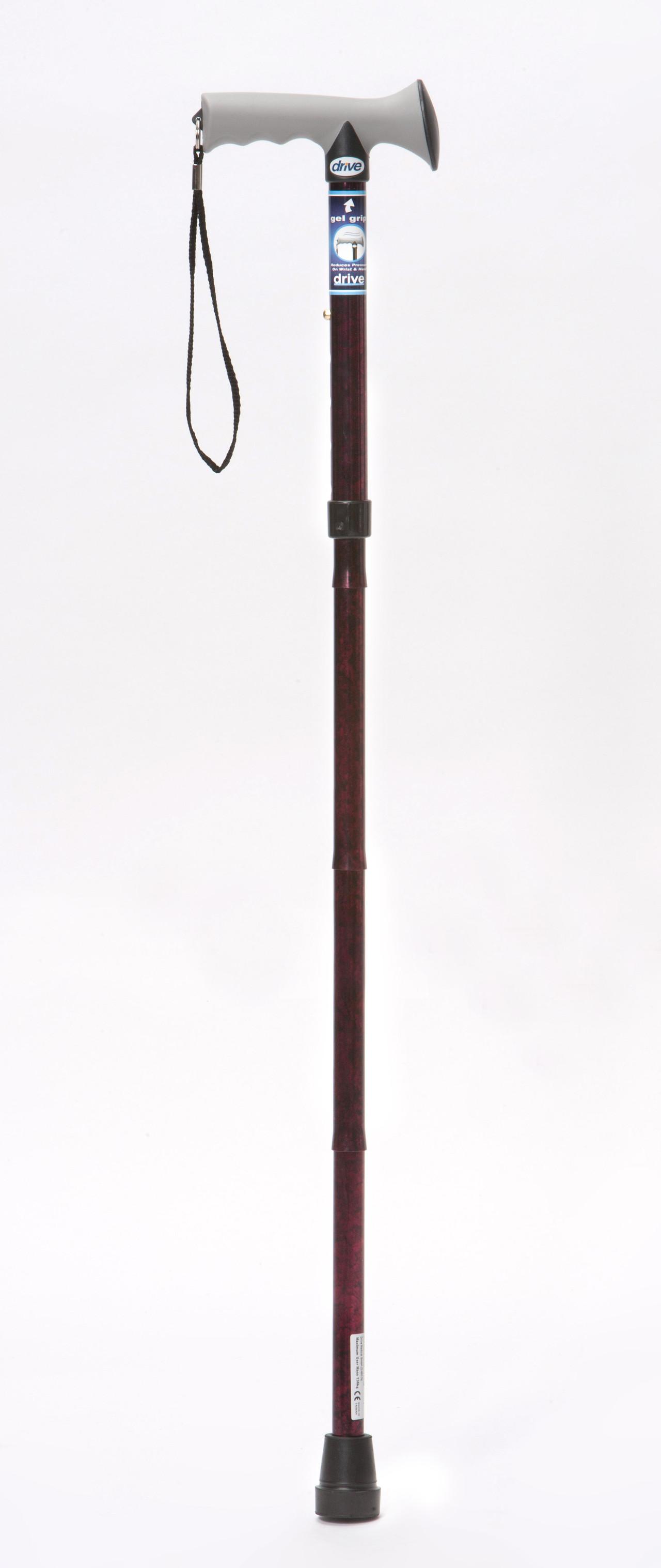 Soft Grip Folding Cane - Red Crackle Image 1