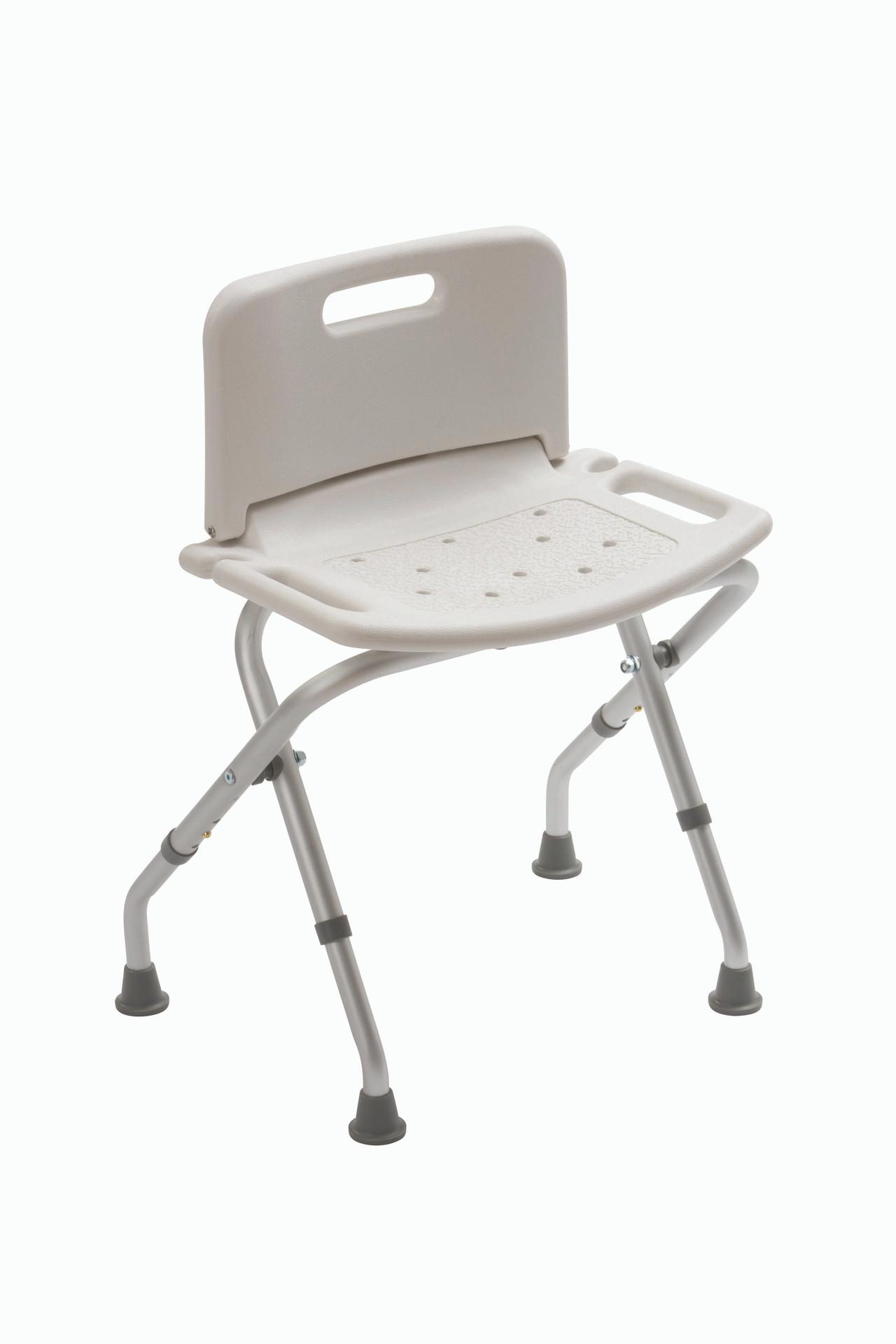 Folding Bath Bench With Backrest - White Image 1