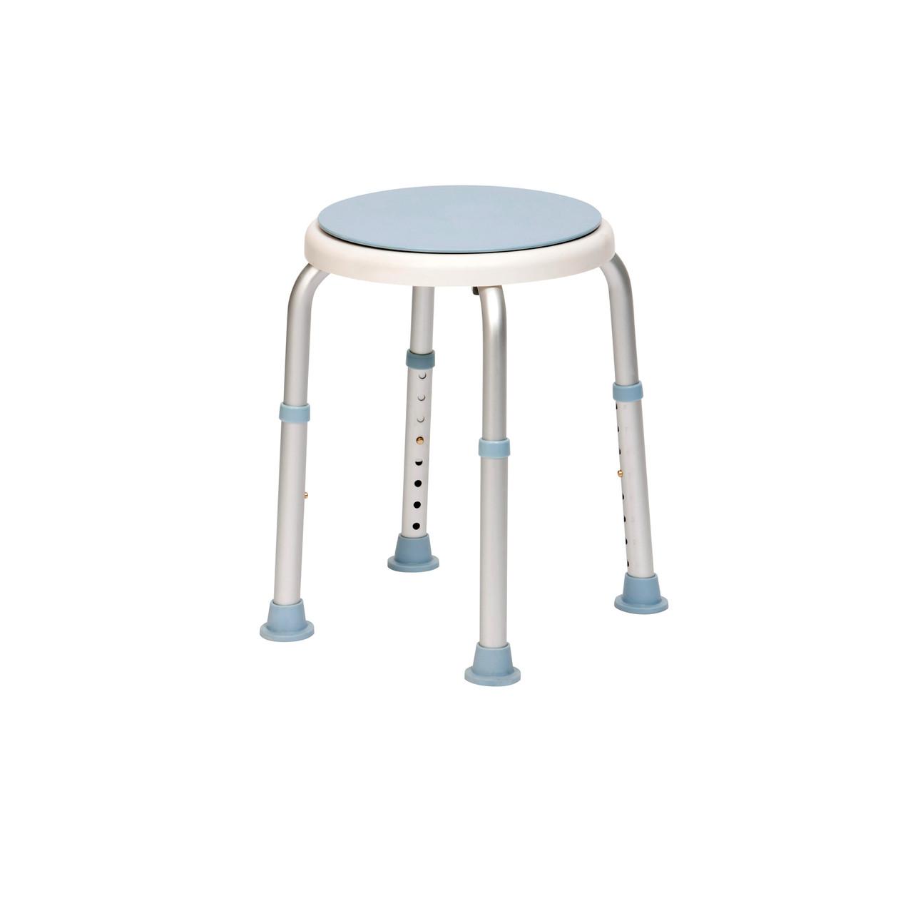 Bath Stool With Rotating Seat - White Image 1