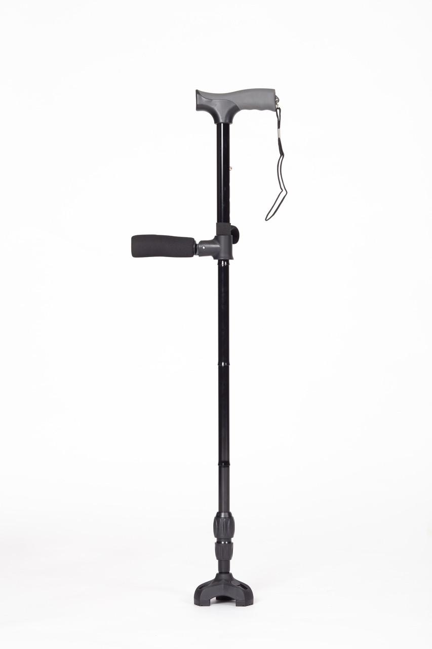 Twin Handled Walking Stick - Black Image 1
