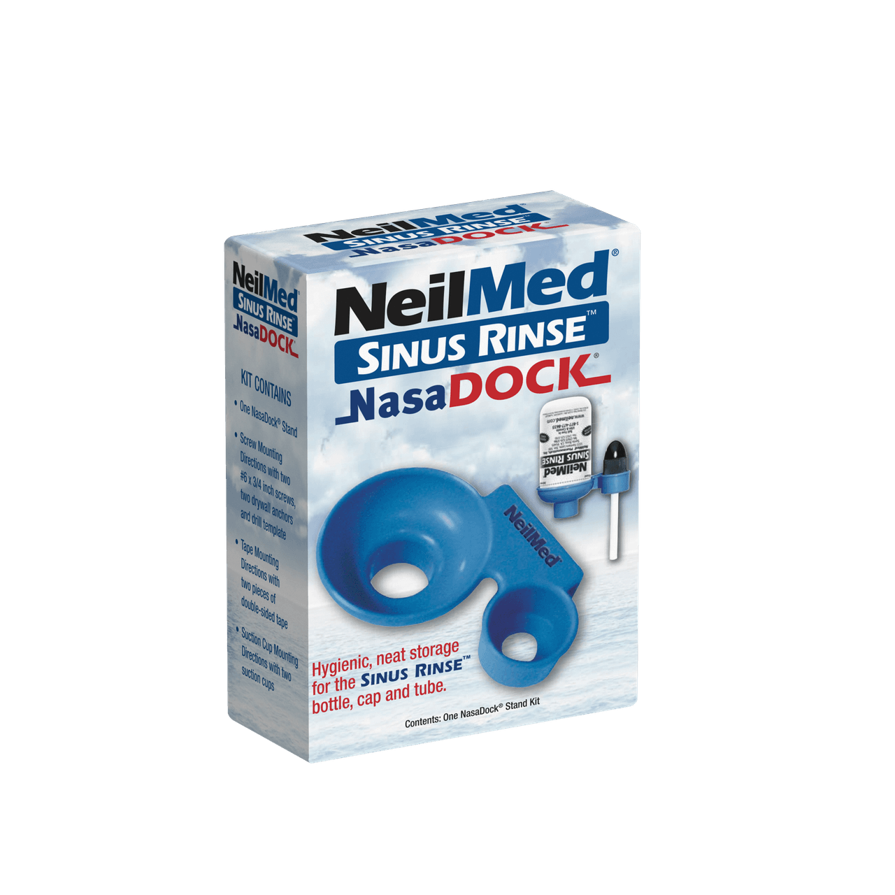 Neilmed NasaDock Plus Stand for Sinus Rinse Bottle and Sachet Storage Image https://cdn11.bigcommerce.com/s-g585yu857h/images/stencil/1280w/products/12004/20394/2601-ENU-US_NasaDock-Rev06-Right__97204.1760625242.png1
