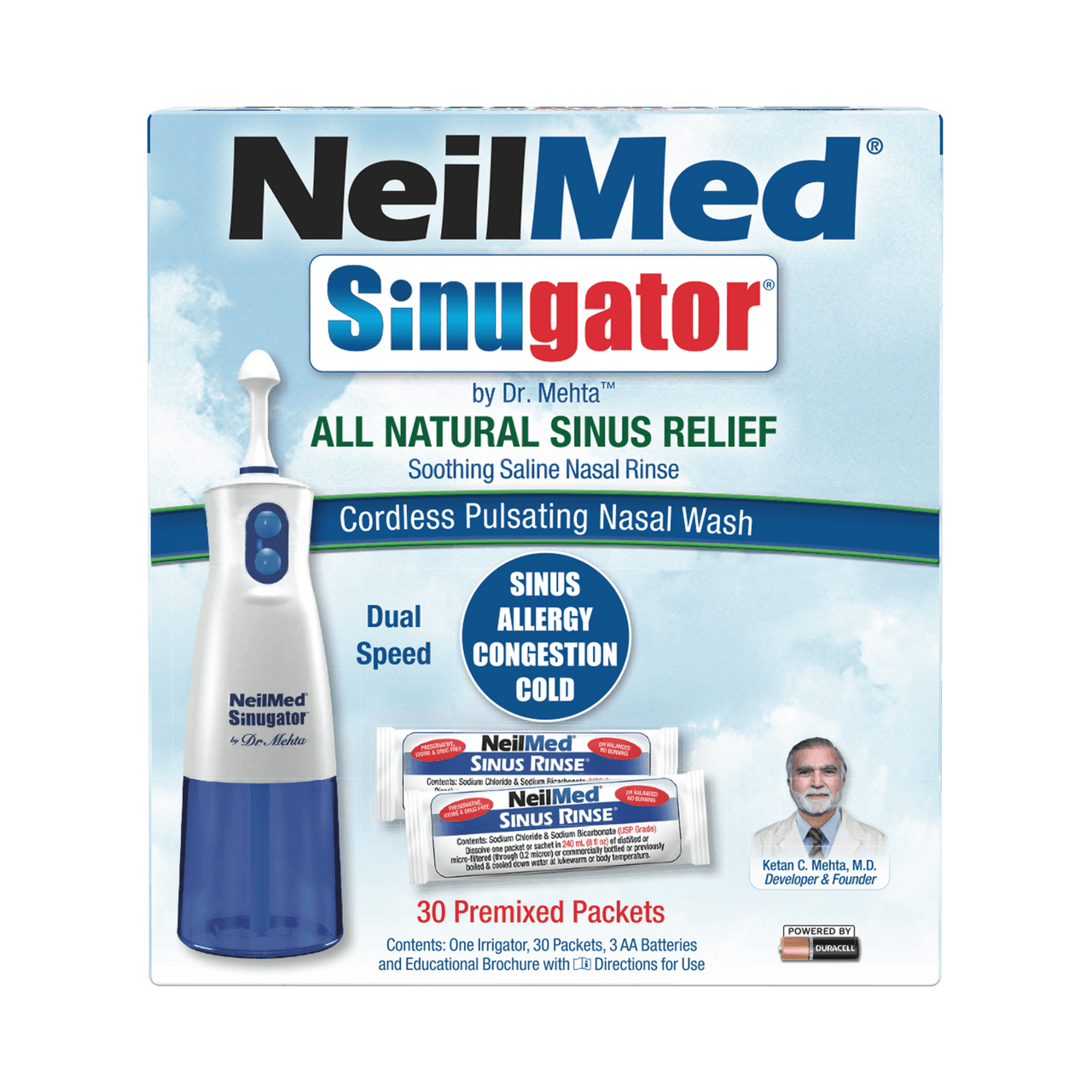 Neilmed Sinugator Pulsating Nasal Wash with 30 Sachets Image 1
