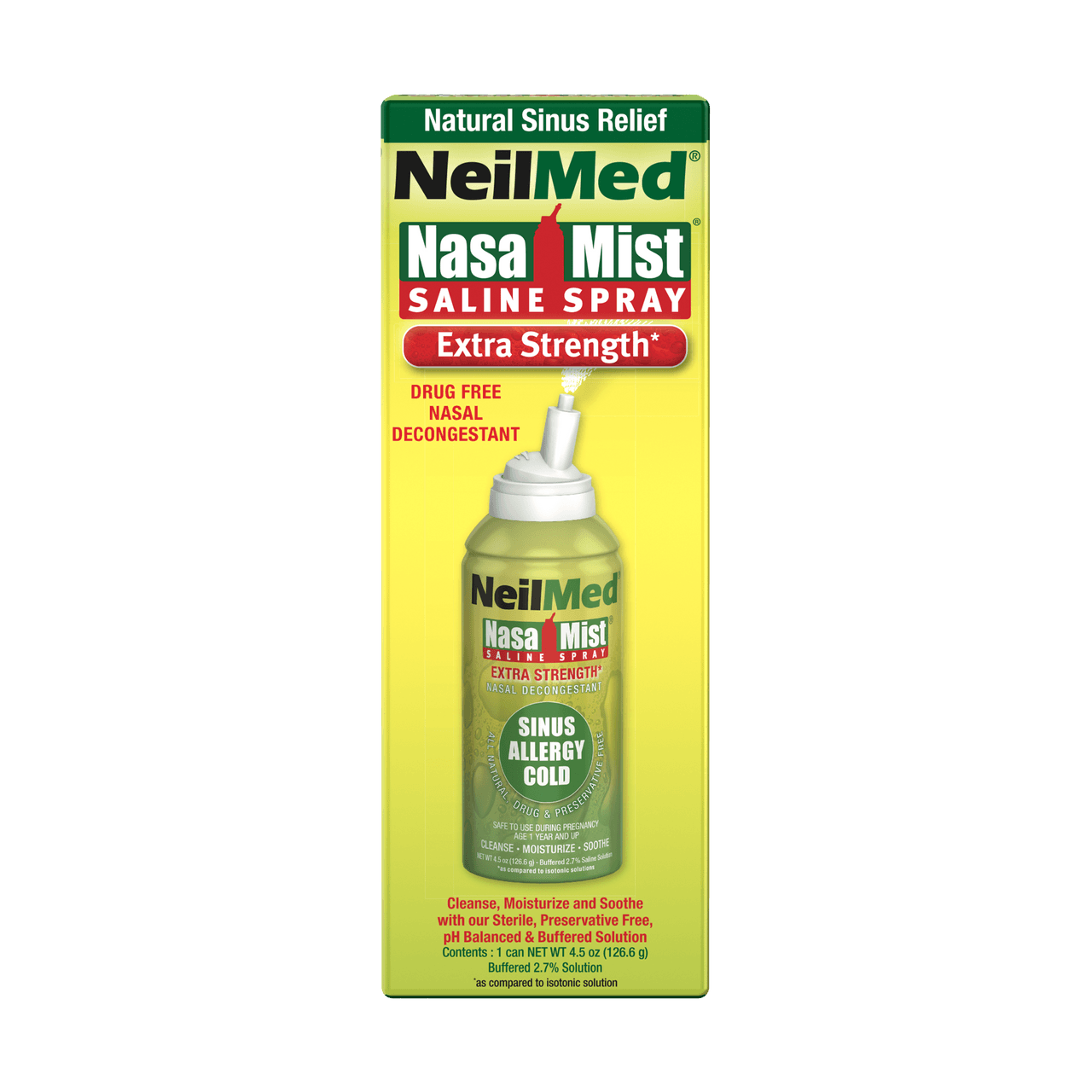 Neilmed NasaMist Hypertonic (Congestion relief) Saline Spray 125ml Image 1