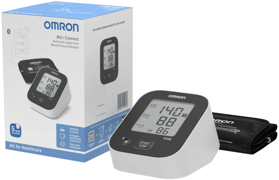 Omron M2+ Connect Upper Arm Blood Pressure Monitor (HEM-7188T1-LE) Image https://cdn11.bigcommerce.com/s-g585yu857h/images/stencil/1280w/products/12049/23228/162966-1__34283.1761638606.png1