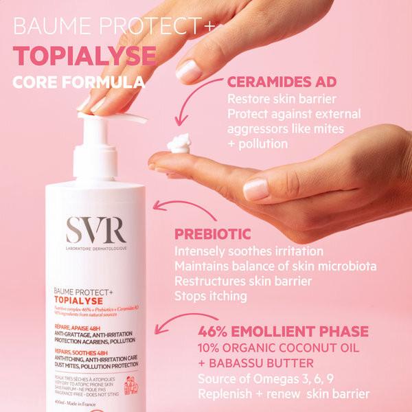 SVR TOPIALYSE Protect+ 48hr Nourishing Body Balm, 400ml Image https://cdn11.bigcommerce.com/s-g585yu857h/images/stencil/1280w/products/12067/22693/163459-2__90190.1761317964.jpg1