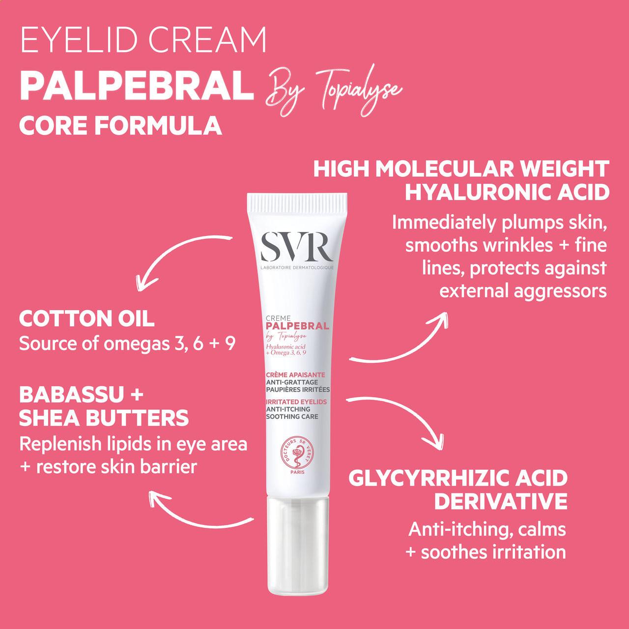 SVR PALPEBRAL Soothing Eczema Eye Cream for Dry Skin, 15ml Image https://cdn11.bigcommerce.com/s-g585yu857h/images/stencil/1280w/products/12106/20484/3401060256340_3__65534.1761222413.jpg1
