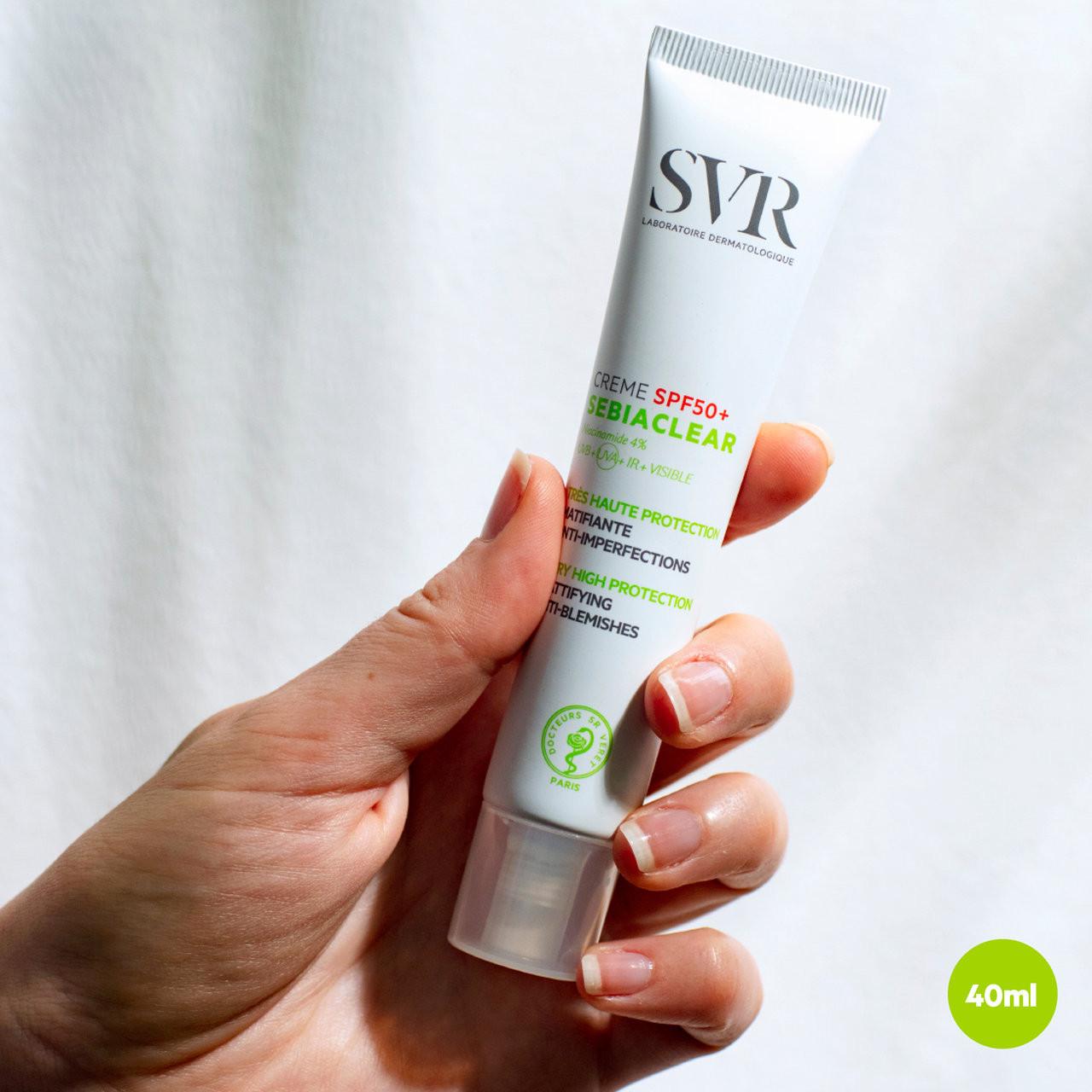 SVR SEBIACLEAR SPF50+ Mattifying Anti-Blemish Sunscreen 40ml Image https://cdn11.bigcommerce.com/s-g585yu857h/images/stencil/1280w/products/12127/20501/3662361002382_2__44458.1761030368.jpg1