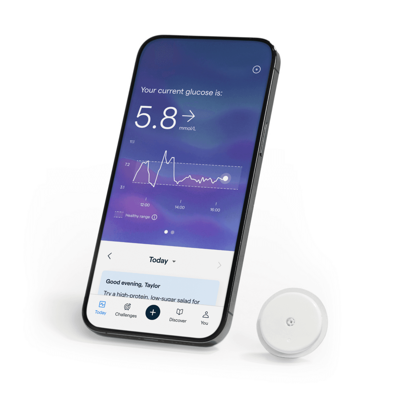 Lingo by Abbott - 2-week Continuous Glucose Monitor & App - Wearable Glucose Tracker Image https://cdn11.bigcommerce.com/s-g585yu857h/images/stencil/1280w/products/12162/26379/App_Sensor__62947.1769083034.png1