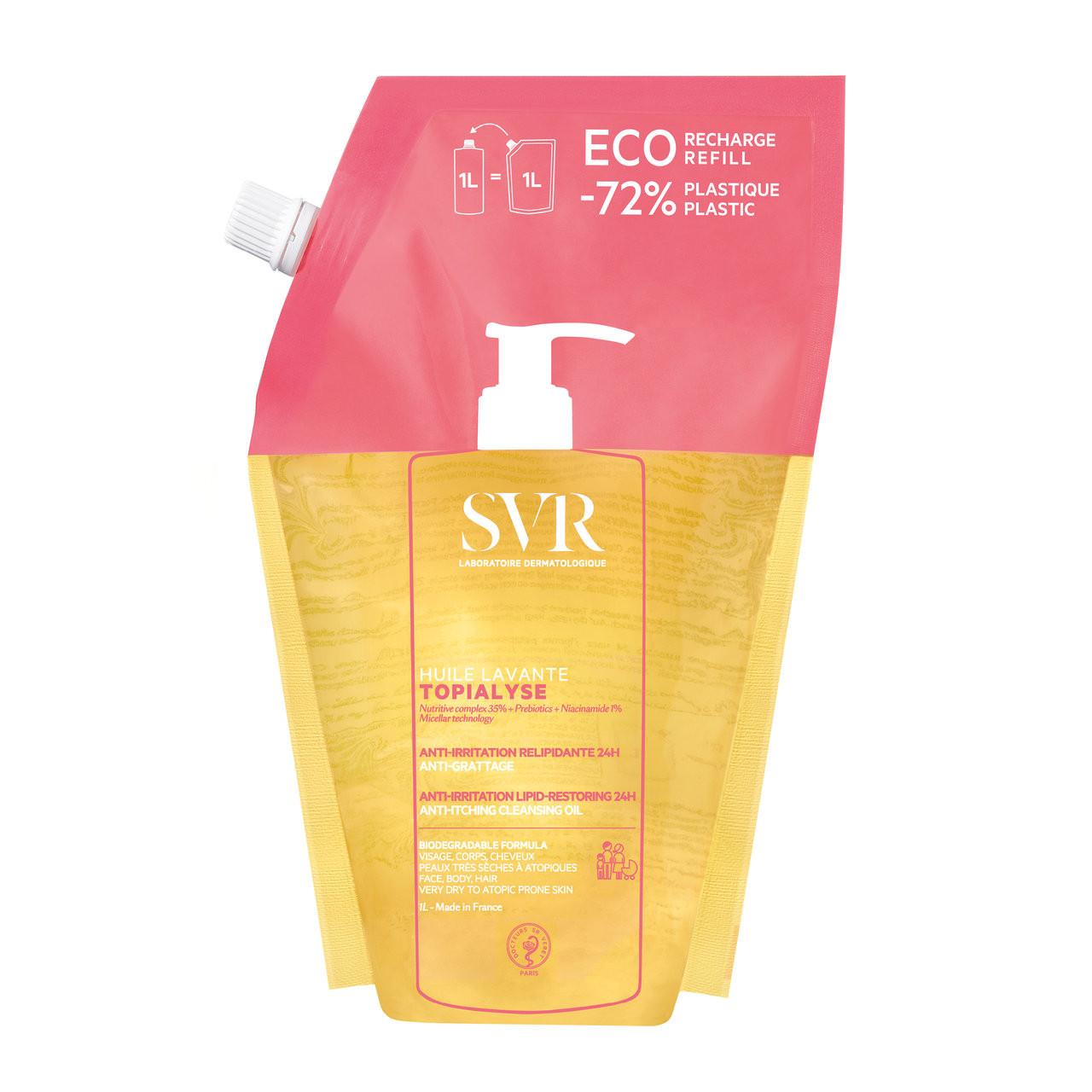 SVR TOPIALYSE Moisturising Face & Body Shower Oil, Refill 1L Image 1