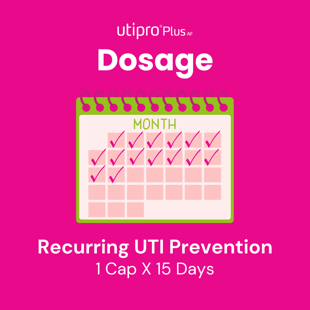 Utipro Plus 15 Capsules Image https://cdn11.bigcommerce.com/s-g585yu857h/images/stencil/1280w/products/12175/23299/Dosage_Recurring_UTI_Prevention__93680.1762190309.png1