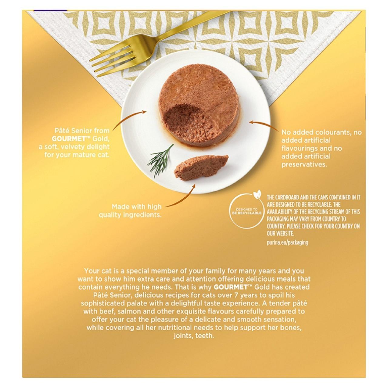 Gourmet Gold Senior Wet Cat Food Mousse With Salmon and Ocean Fish 8x85g Image https://cdn11.bigcommerce.com/s-g585yu857h/images/stencil/1280w/products/13053/22576/Gourmet-Gold-Senior-Wet-Cat-Food-Mousse-With-Salmon-and-Ocean-FIsh-8x85g__26457.1761317331.jpg1