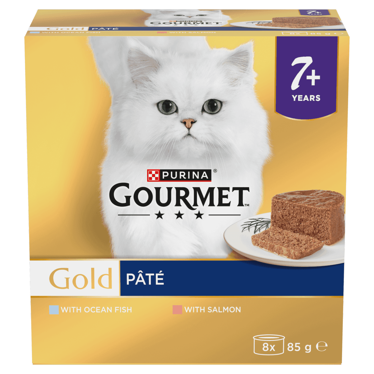 Gourmet Gold Pate Senior 7+ Ocean Fish & Salmon Wet Cat Food Image 1