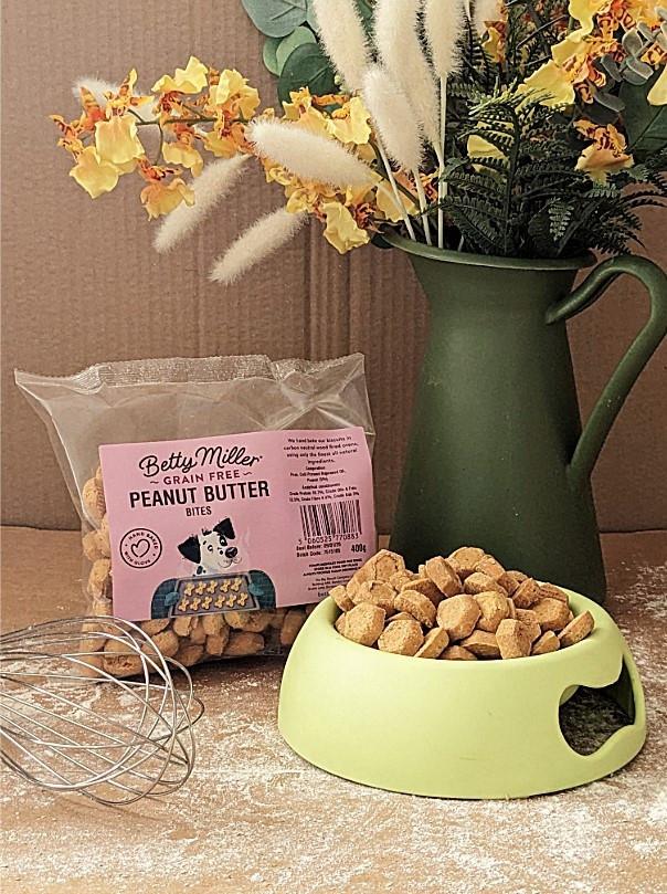 Betty Millers Grain Free Peanut Butter Bites for Dogs 400g Image https://cdn11.bigcommerce.com/s-g585yu857h/images/stencil/1280w/products/13192/21867/Betty-Millers-Grain-Free-Peanut-Butter-Bites-400g__06029.1782900811.jpg1