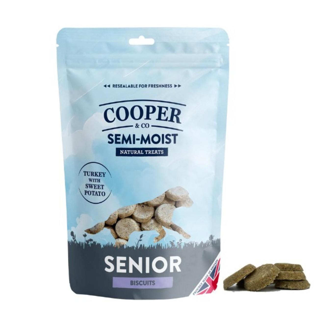 Cooper & Co Semi-Moist Biscuit Senior Turkey with Sweet Potato for Dogs 135g Image https://cdn11.bigcommerce.com/s-g585yu857h/images/stencil/1280w/products/13194/21869/Cooper--26-Co-Semi-Moist-Biscuit-Senior-Turkey-with-Sweet-Potato-135g__46669.1761055454.jpg1