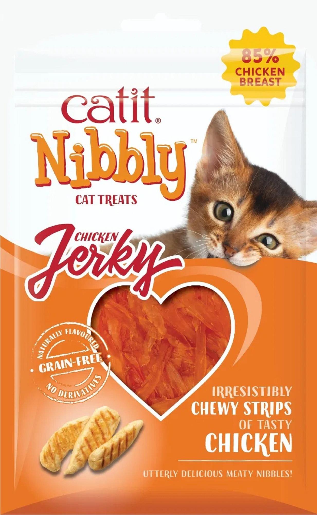 Catit Nibbly Jerky Cat Treats Chicken 30g Image 1