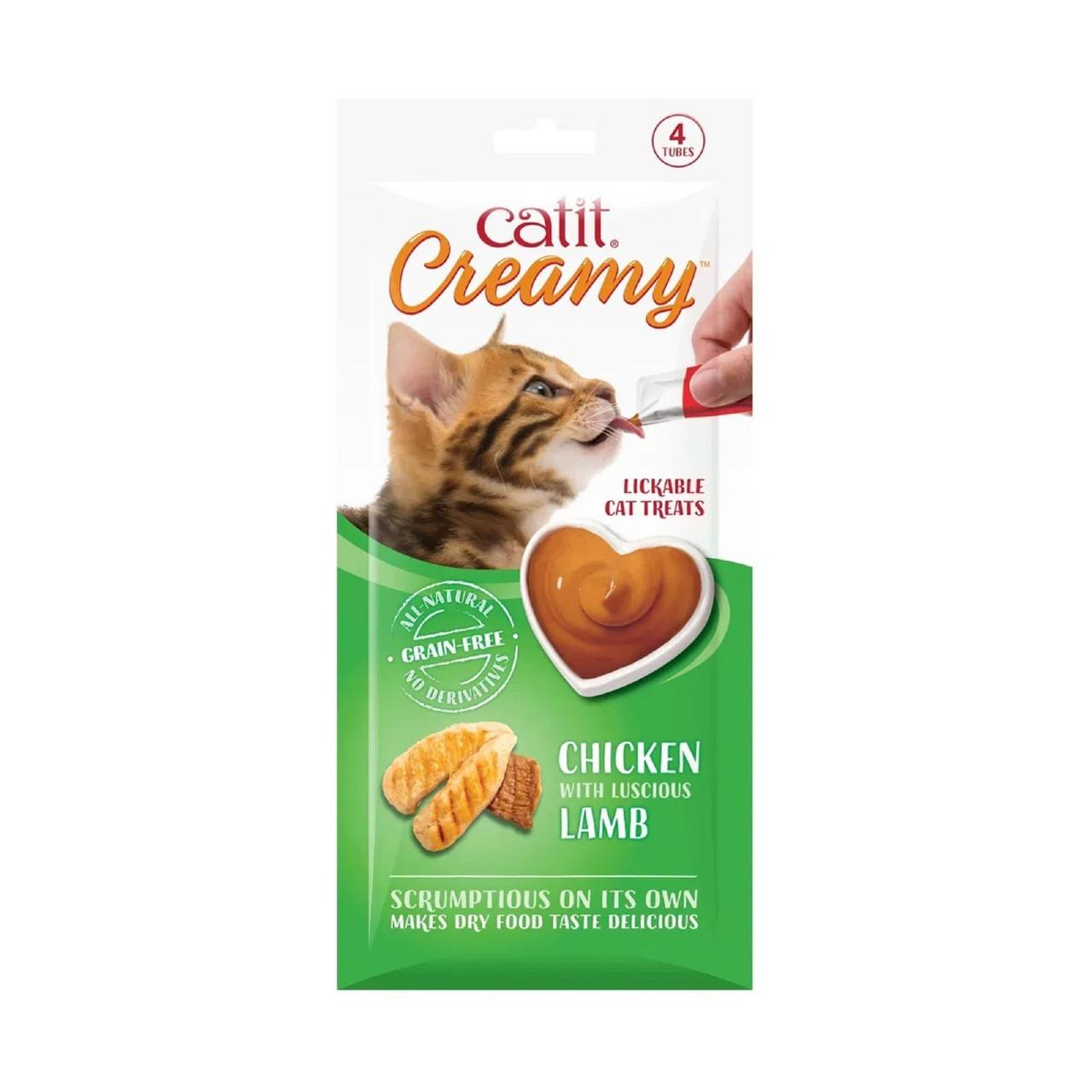 Catit Creamy Cat Treats Chicken & Lamb 4 x 10g Image https://cdn11.bigcommerce.com/s-g585yu857h/images/stencil/1280w/products/13331/21987/Catit-Creamy-Cat-Treats-Chicken--26-Lamb-4-x-10g__01271.1761055534.jpg1