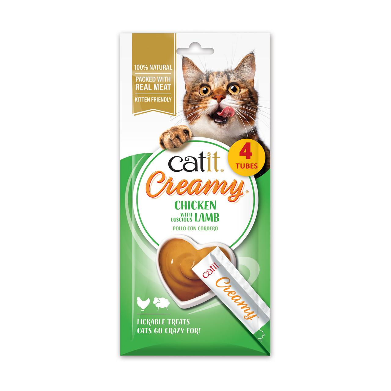 Catit Creamy Cat Treats Chicken & Lamb 4 x 10g Image 1