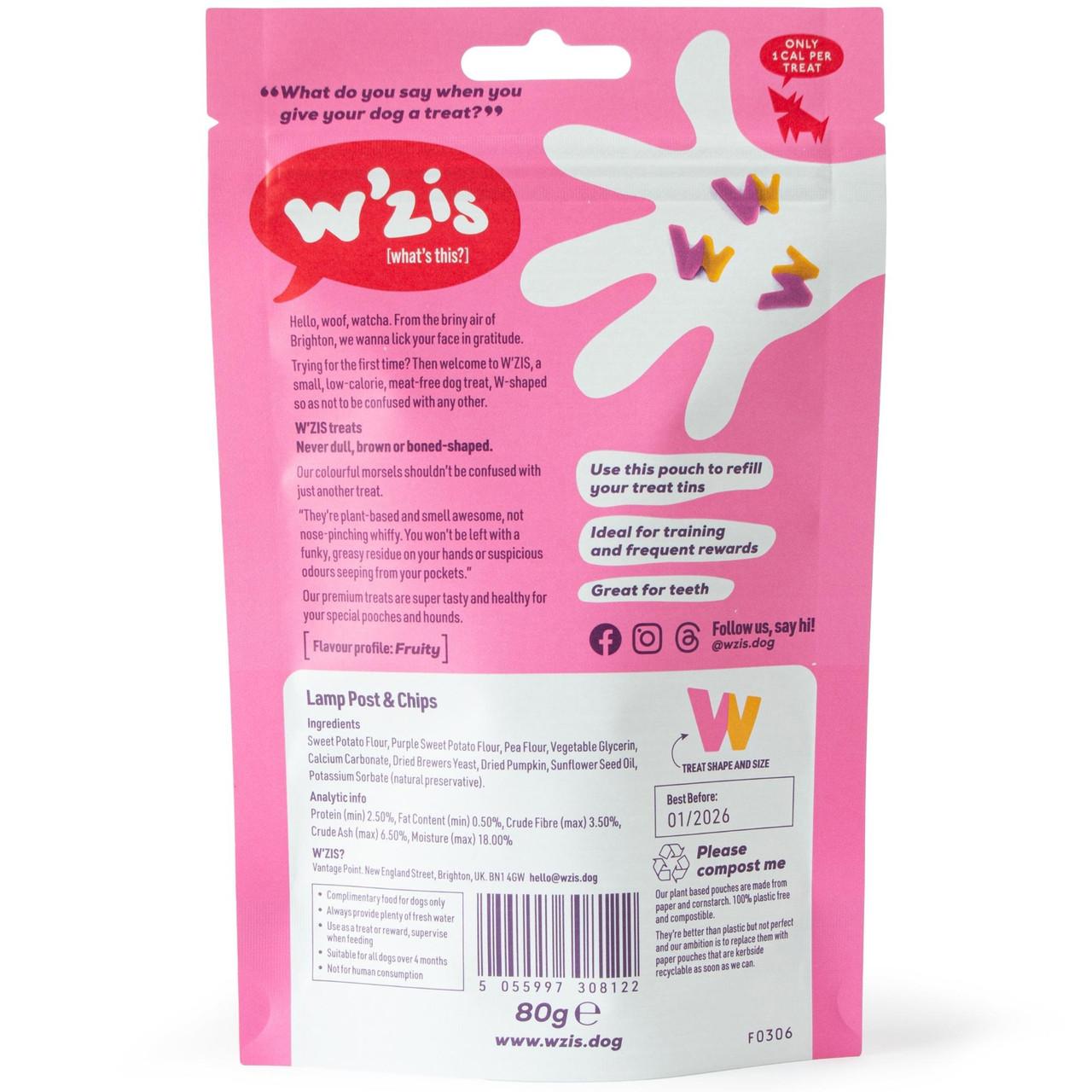 WZIS Healthy Dog Treats (1cal) Lamppost & Chips 80g Image https://cdn11.bigcommerce.com/s-g585yu857h/images/stencil/1280w/products/13337/22605/W%27ZIS-3F-Healthy-Dog-Treats-%281cal%29-Lamppost--26-Chips-80g__80564.1782900871.jpg1