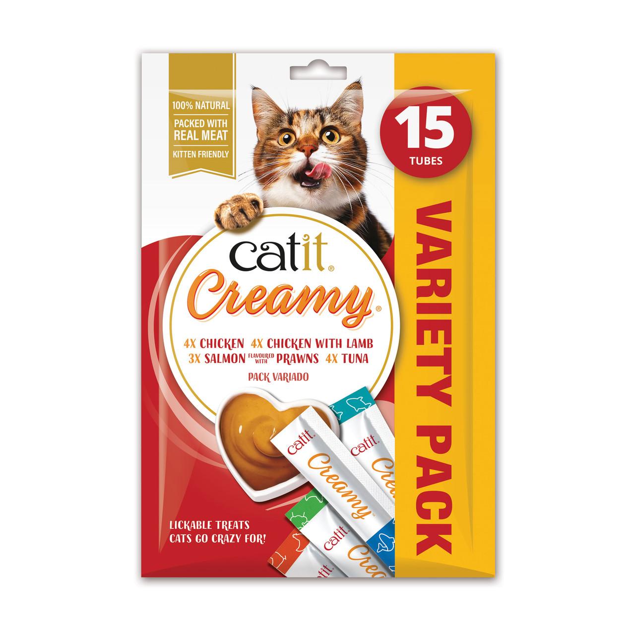Catit Creamy Cat Treats Multi Flavour Pack 15x10g Image 1